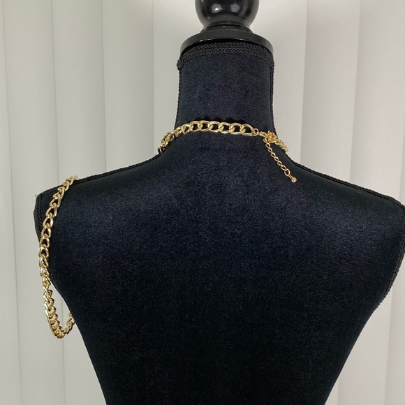 Gold Chain Harness One Arm Chain Necklace Vest Neck Harness Statement Jewelry - Picture 10 of 13